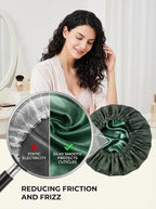 Aquior Shower Cap for Women, Extra Adjustable Shower Caps for Women - Image 8