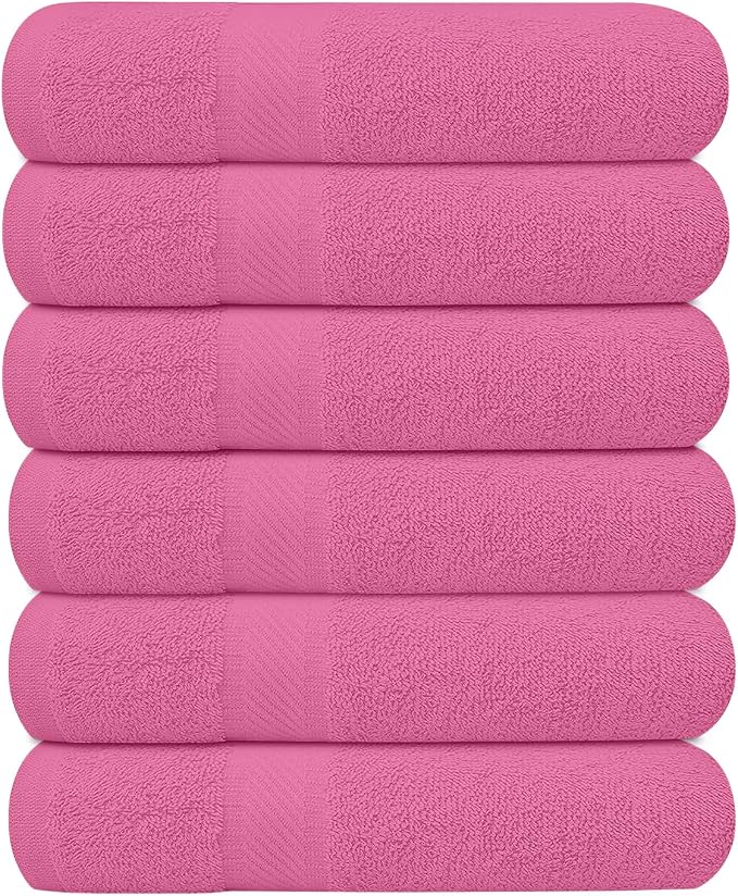 KAHAF COLLECTION 6 Pack Bath Towels Set 100% Ring Spun Cotton, Lightweight by KAHAF+COLLECTION