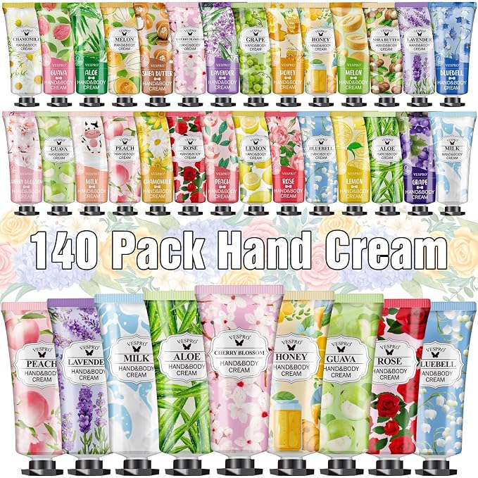VESPRO 140 Pack Hand Cream Gifts Set, Mothers Day Gifts, Hand Lotion Travel Size by VESPRO