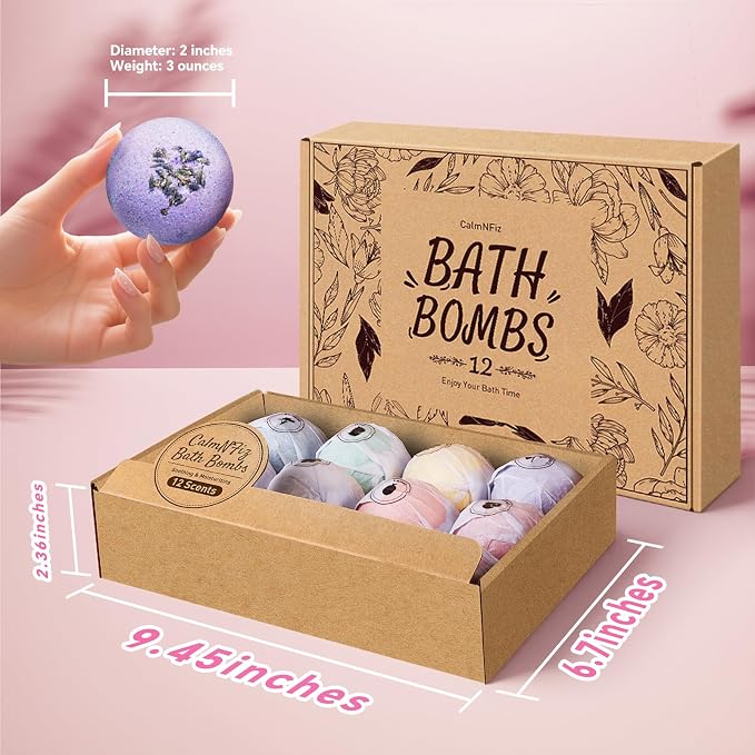 CalmNfiz Bath Bombs for Women, Natural Bubble Bathbombs - Image 4