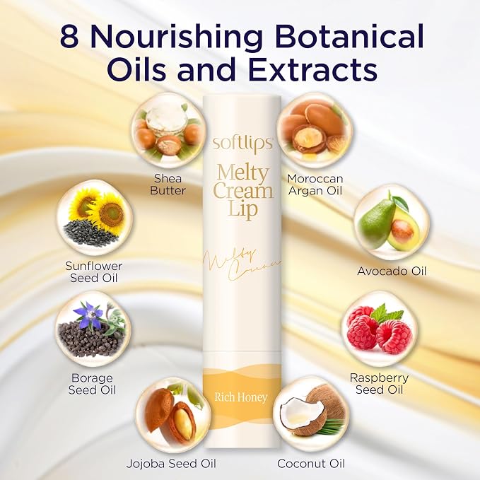 Softlips Melty Cream Hydrating Lip Balm, Honey Flavor, Long-Lasting - Image 3
