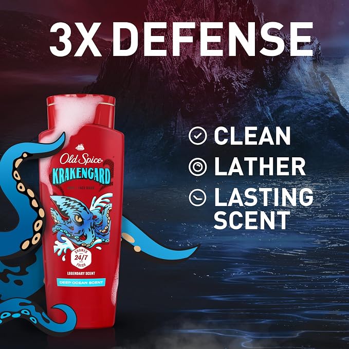 Old Spice Cleansing Body Wash for Men, 3X Defense, 24/7 Shower Fresh - Image 2