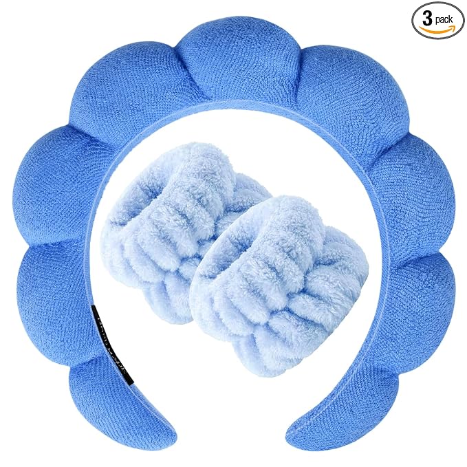 Zkptops Spa Headband for Washing Face Wristband Set Sponge Makeup Skincare by ZKPTOPS