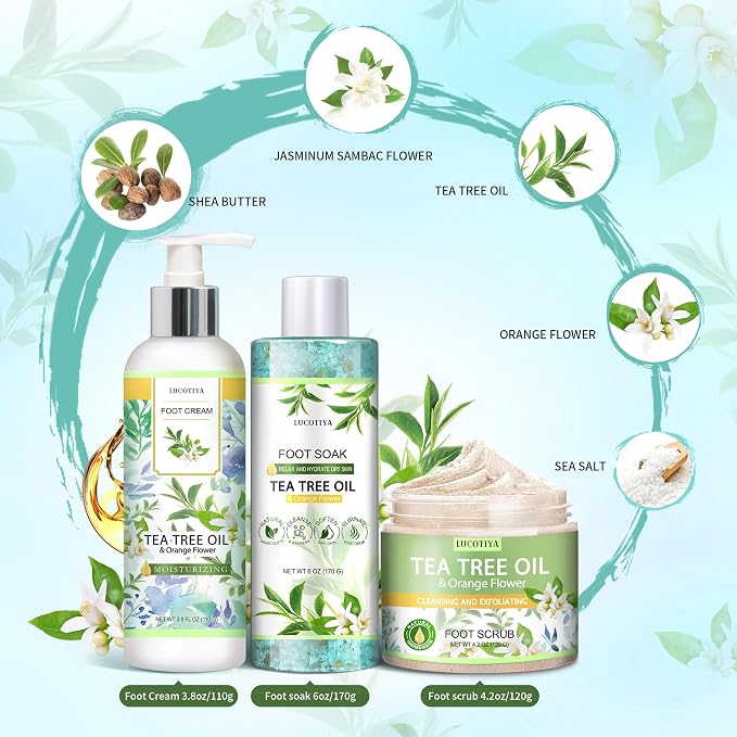 LUCOTIYA Tea Tree & Orange Flower Foot Soak Set - Image 7