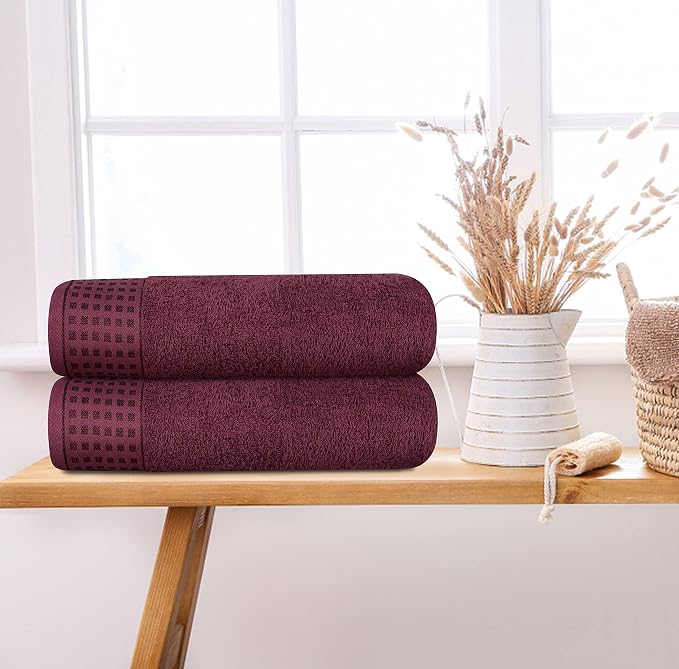 GLAMBURG 100% Cotton 2 Pack Oversized Bath Towel Set 28x55 Inches, Ultra Soft - Image 3