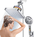 Dual Filtered Rain Shower Head Combo, High Pressure 10 Modes Handheld Shower by BEEKIM
