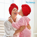 KEEPOZ Hair Towel Wrap Quick Dry 100% Cotton Super Absorbent Turban Head Wrap - Image 6