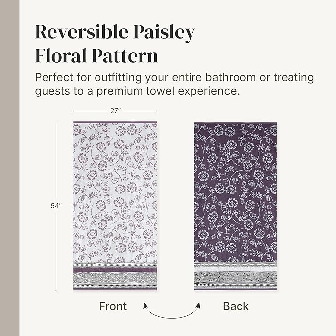 Modern Threads Floral Trail 6-Piece 100% Cotton Towel Set – Reversible Yarn - Image 6