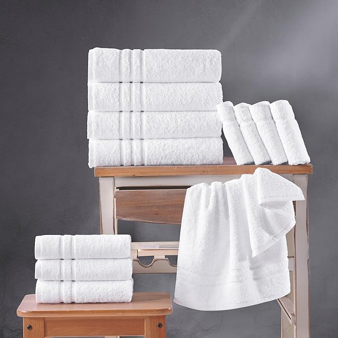 Hawmam Linen White Bath Towels 4 Pack 27 x 54 Inches 100% Turkish Cotton Soft - Image 2