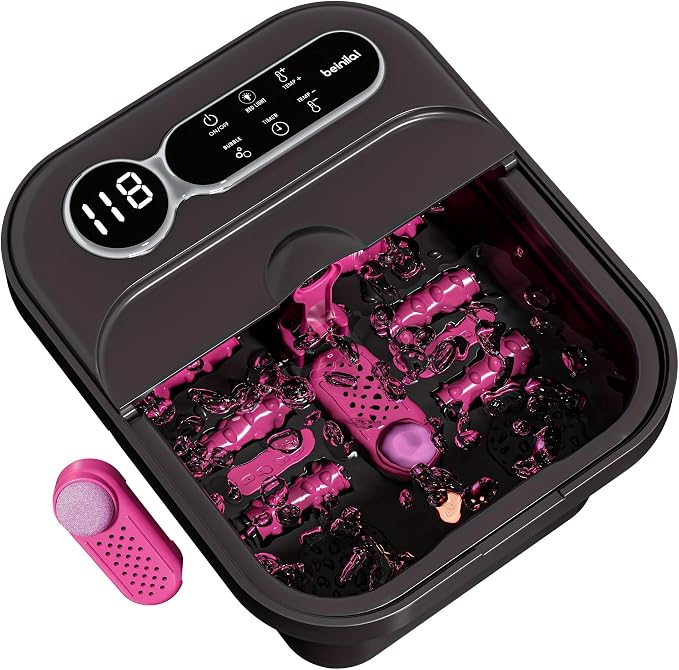 Foldable Automatic Heating Foot Spa Bath, Temperature-Controlled Foot Spa Basin by Beinilai
