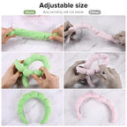 Ztomine 2 Count Hairband, Absorbent Terry Cloth Spa Headbands - Image 4