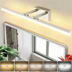 SOLFART 39.4 Inch 5 Color Temperature Dimmable Brushed Nickel Bathroom Light by SOLFART