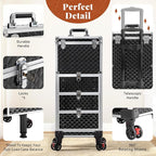 Rolling Makeup Train Case with 3 Drawers, Nail Trolley Cart Salon Station - Image 7