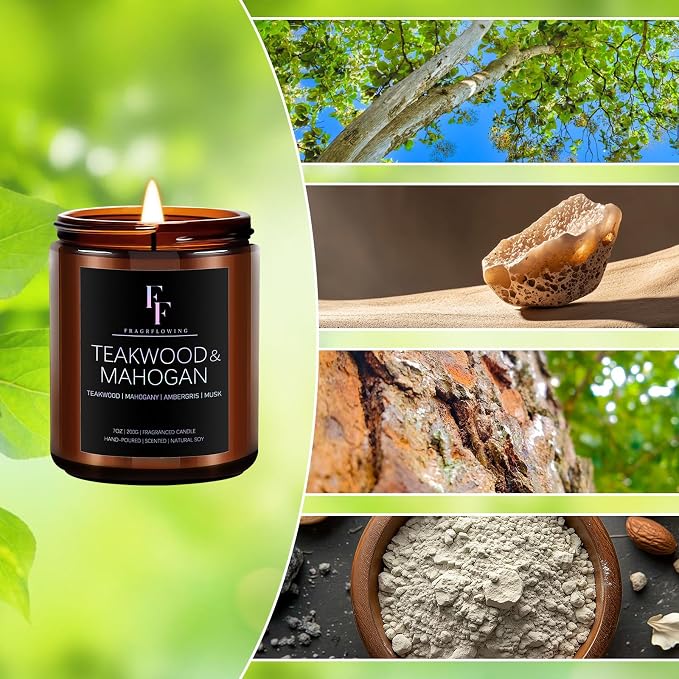Teakwood & Mahogany Candle, Scented Candle - Image 3