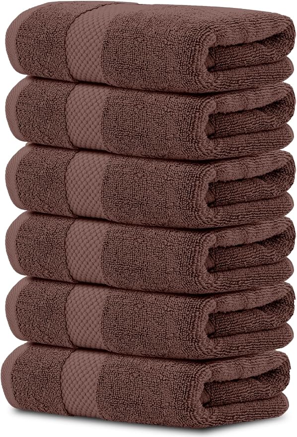 White Classic Luxury Brown Hand Towels by WhiteClassic