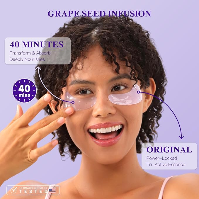 Grape Seed Collagen Under Eye Patches, Eye Mask - Image 4