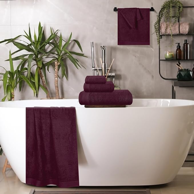 Ultra Soft 6 Pack Cotton Towel Set, Contains 2 Bath Towels 28x55 inch, 2 Hand - Image 5