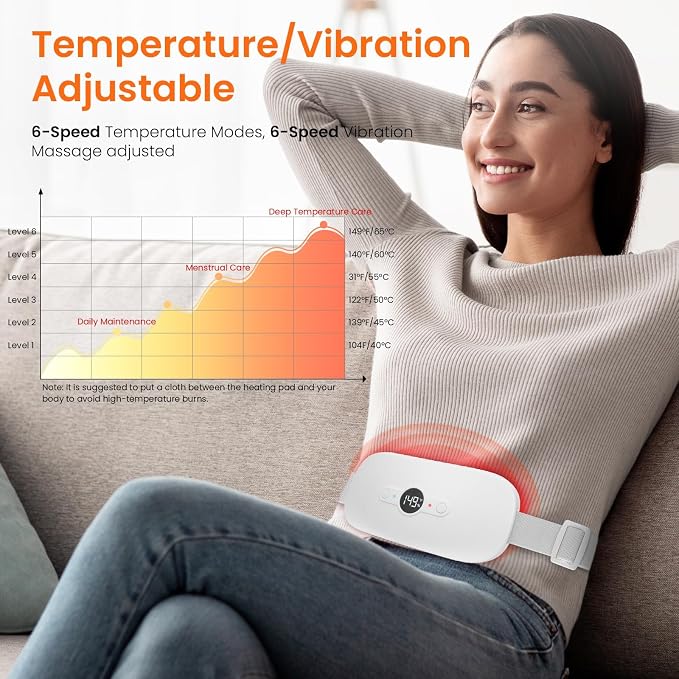 NOWWISH Heating Pad for Period Cramps Pain Relief, Portable Electric Cordless - Image 4
