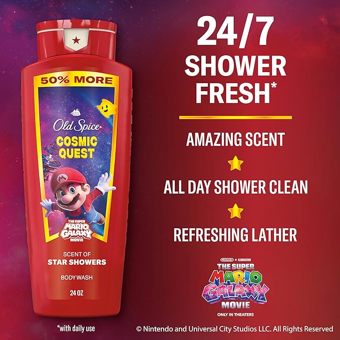 Old Spice Body & Face Wash for Men, x The Super Mario Galaxy Movie, 3X Defense - Image 2