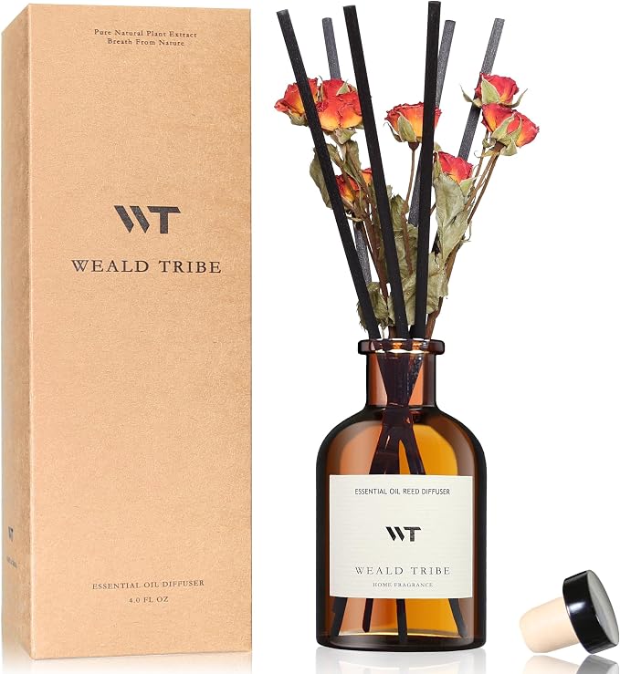 WEALD TRIBE Reed Diffuser Set for Bathroom Air Fresheners, Oil Diffuser Sticks by WEALD+TRIBE