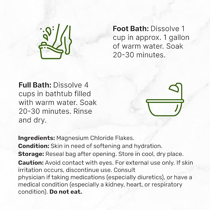 Pure Magnesium Flakes Bath Soaks, 10lbs - Image 3