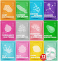 KONEUK 12 Pack Collagen Hydrating Face Masks Skincare, Sheet Face Mask by KONEUK