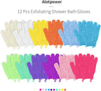 Alotpower 24 Pieces Exfoliating Bath Gloves, Made of 100% Nylon, 12 Colors - Image 7