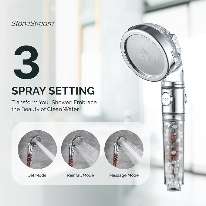 Original StoneStream EcoPower High Pressure Handheld Shower Head - Image 4