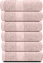 White Classic Luxury Pink Hand Towels - Image 2