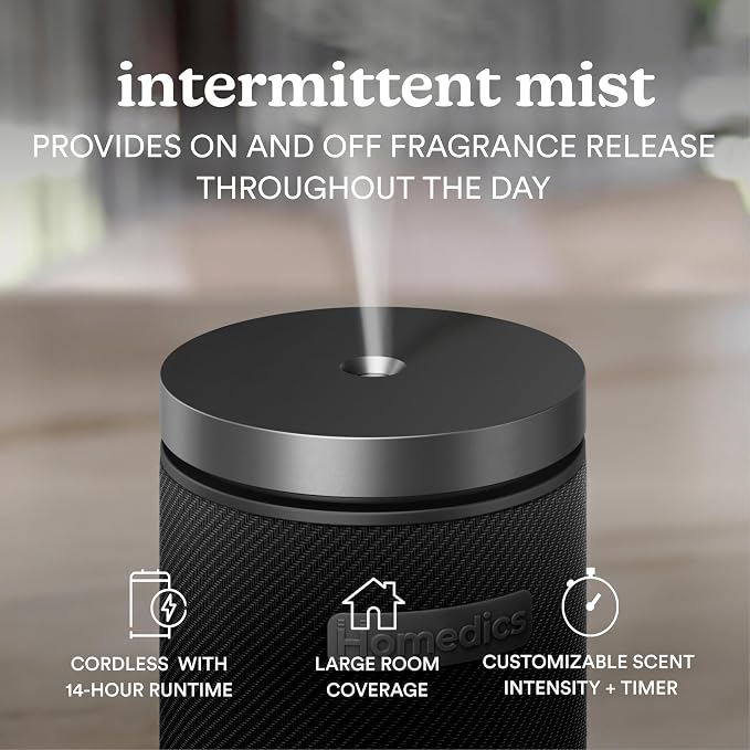 Homedics SereneScent Waterless Essential Oil Diffuser, Cordless Rechargeable - Image 2