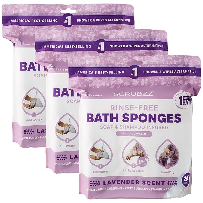 Scrubzz Disposable No Rinse Bathing Wipes by Scrubzz