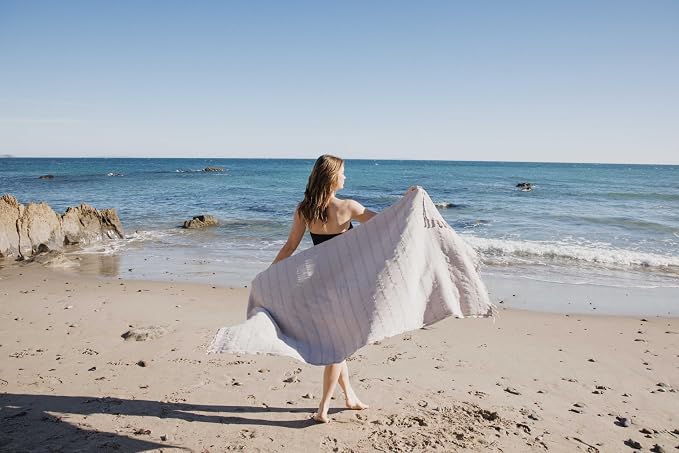 InfuseZen Stonewashed Turkish Bath & Beach Towel –100% Organic Turkish Cotton - Image 3