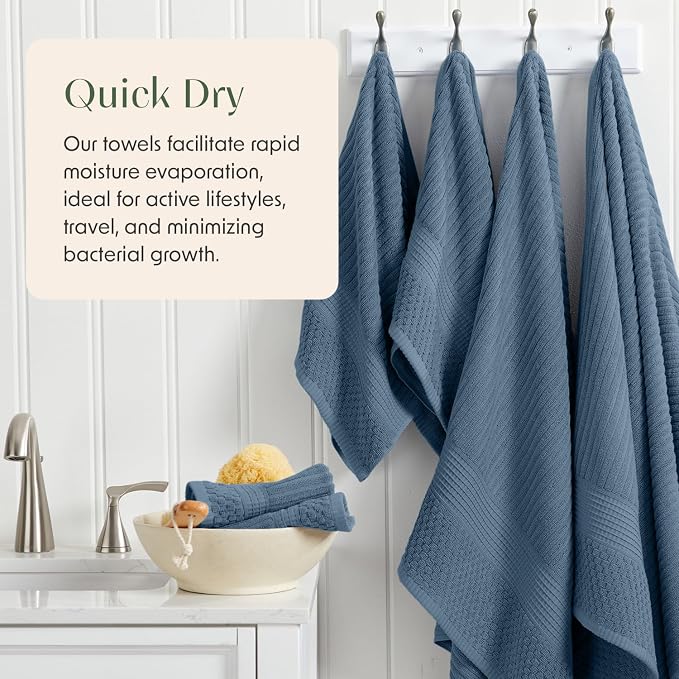 Springtree Home 100% Cotton Bath Towel Set | 6 Piece Set | Absorbent & - Image 3