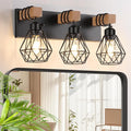 FadimiKoo 3-Light Farmhouse Bathroom Vanity Light Fixtures, Wood Bathroom by FadimiKoo
