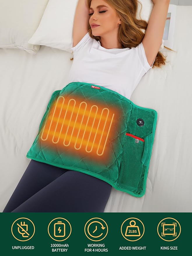 Vofuoti Portable Heating Pad, Cordless Weighted Heating Pads - Image 2