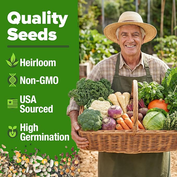 HOME GROWN 70 Variety Vegetable & Herb Seeds 32, 000+ USA Non-GMO Heirloom - Image 2