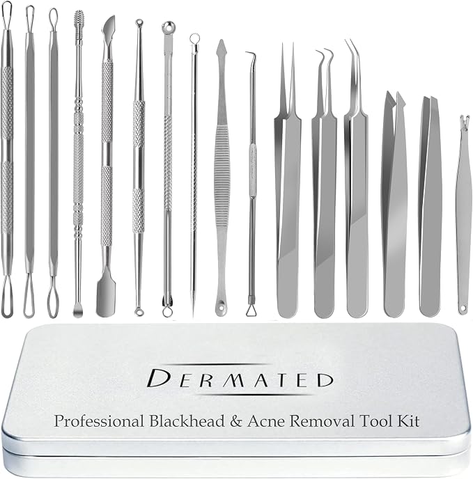 16 Pcs Blackhead Remover Tools 410 Grade Stainless Steel | Pimple Popper Tool - Image 7