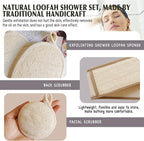 Natural Loofah Sponge Back Exfoliating Scrubber Combo Set, Seep Cleansing Skin - Image 4