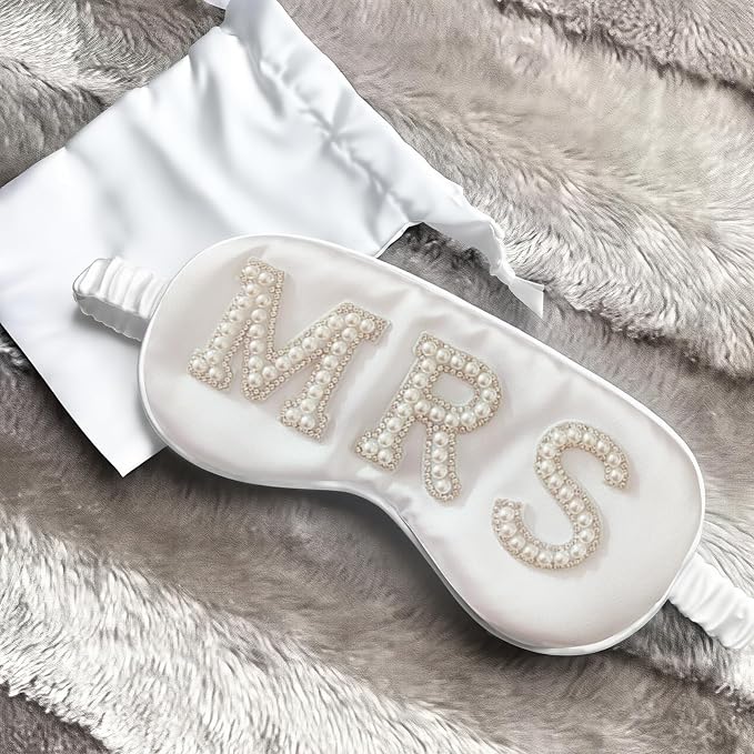 Bride Eye Mask, Pearl Bridal Shower Gifts to Adjust Night Sleep, Sleeping Maskes - Image 4
