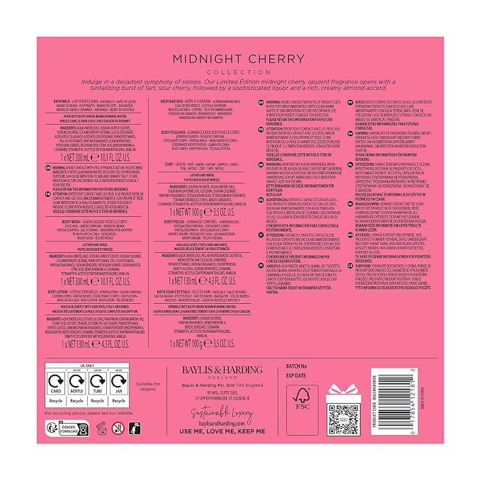 Baylis & Harding Midnight Cherry Luxury Pamper Gift Set - Image 7