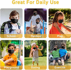 akgk 100Pcs Kids Disposable Face Mask Protective Childrens Black Safety Masks - Image 6