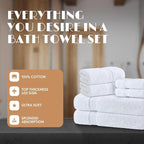 White Bath Towel Set of 6 - Image 2