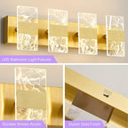 Modern LED Bathroom Light Fixtures Dimmable 4-Light Gold Vanity Light, 5CCT - Image 5
