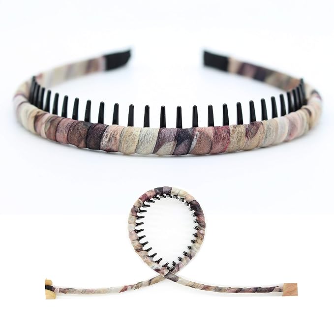 JOBAND 4-Pack Multi-colored Resin Teeth Hair Hoop Non-slip Comfortable - Image 5