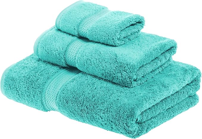 SUPERIOR Egyptian Cotton Pile 3 Piece Towel Set, Includes 1 Bath, 1 Hand - Image 2