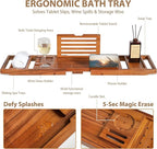 Teak Bathtub Tray | Adjustable Width Tray - Image 2