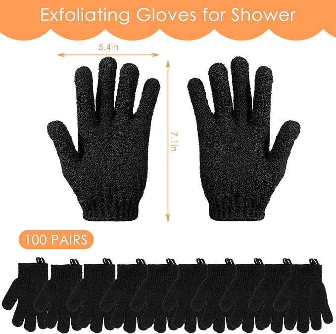 FoldTier 200 Pcs Exfoliating Gloves Bulk - Image 2