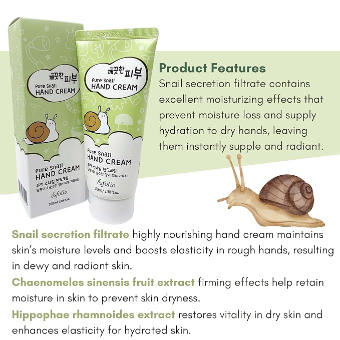 esfolio Pure Skin Snail Hand Cream – Deep Moisturizing & Restoring Hand Lotion - Image 5