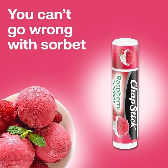 ChapStick Lip Moisturizer, Raspberry Sorbet, Luscious & Sweet, 0.15 Oz Ea - Image 3