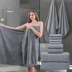 Ycosy 8-Piece Bath Towels Set, 2 Oversized Bath Sheet, 2 Hand Towels and 4 by Ycosy